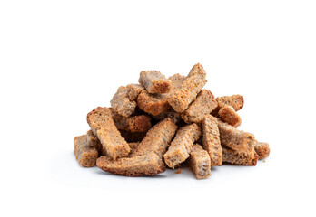 Rye Bread crackers isolated on white background