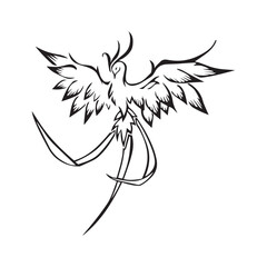 Vector Illustration of a Black and white Bird 