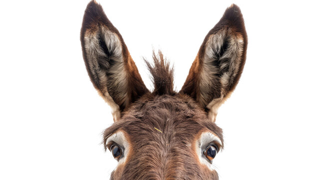  Close up of a donkey isolated on white.png