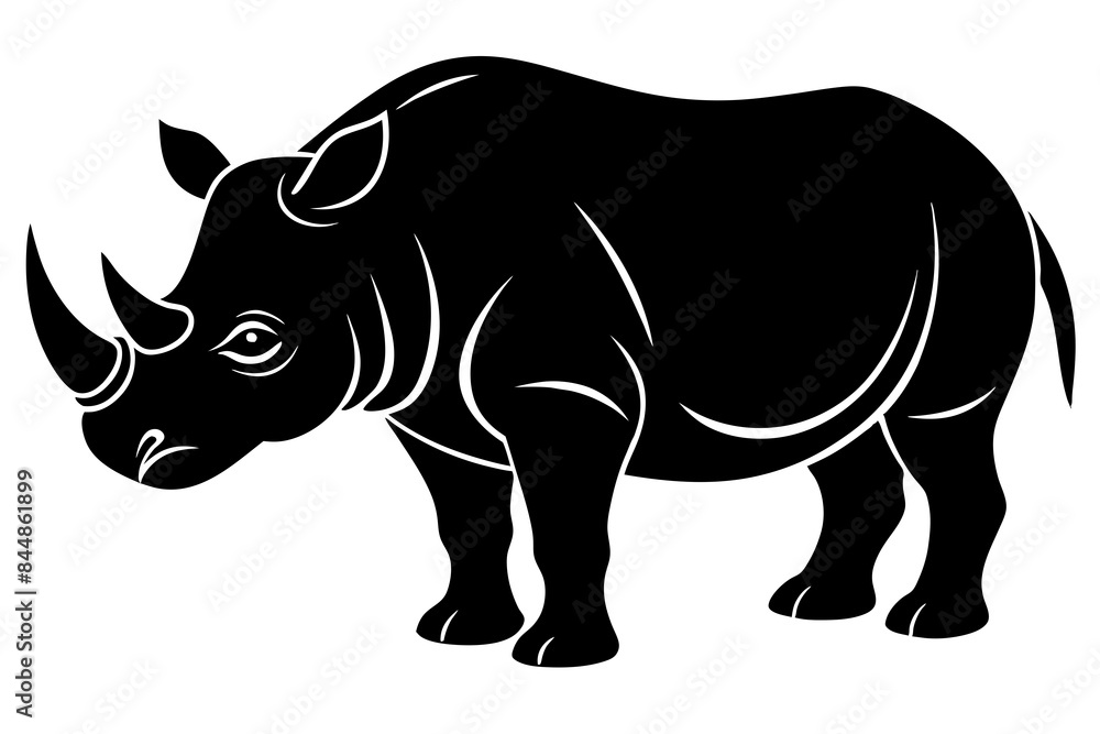 Poster rhinoceros vector illustration