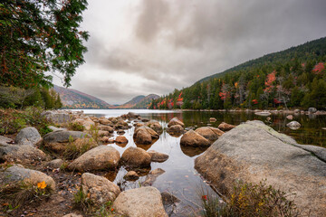 Jordan pond in the fall Acadia National Park, Maine