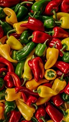 A pile of many fresh peppers
