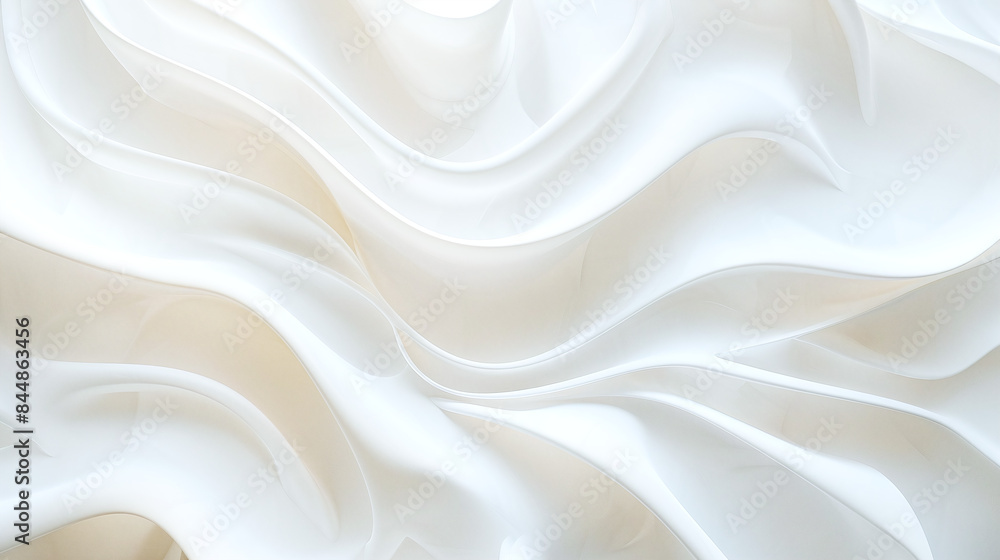 Poster abstract white and beige flowing waves artistic background with smooth gradient curves