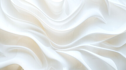 Abstract White and Beige Flowing Waves Artistic Background with Smooth Gradient Curves