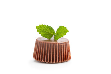Milk chocolate candy isolated on white background