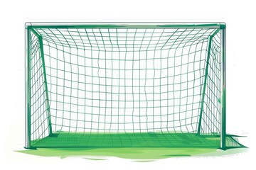Fototapeta premium Minimalistic Vector style Illustration of Soccer Goal on White Background