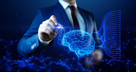 AI Neural Networks in Business - Futuristic Technology and Big Data