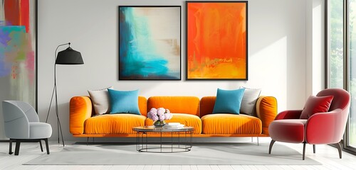 interior background with sleek wall painted background with white text copy space in the wall abstract interior with cushion abstract background 