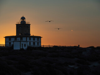 lighthouse at sunset