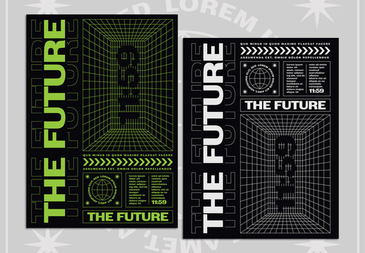 Brutalist Poster Layout Design Concept