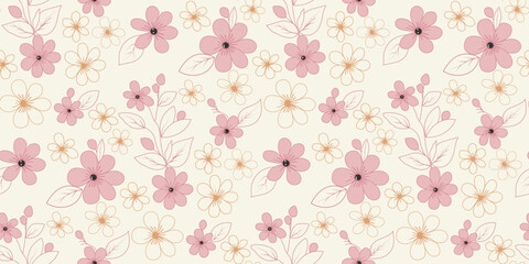 Seamless floral pattern. Background in small flowers for textiles, fabrics, cotton fabric, covers, wallpaper, print, gift wrapping, postcard, scrapbooking.
