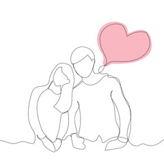 Sketch love concept minimal couple in love drawing line art couple lovely drawn together line love concept with white ioslated background. Abstract,vector,illustration.