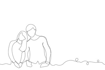 Sketch love concept minimal couple in love drawing line art couple lovely drawn together line love concept with white ioslated background. Abstract,vector,illustration.