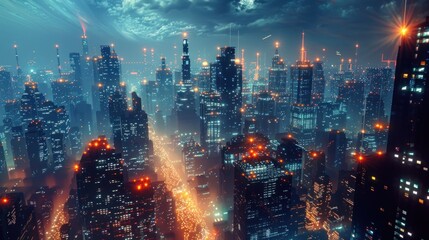Fototapeta premium futuristic City at night