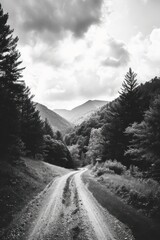 Black And White Landscape Photograph Of A Valley