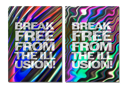 Colorful Motivation Quote Poster Layout Design Concept
