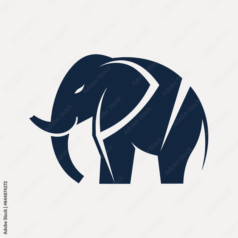 Poster minimalist elephant logo design utilizing negative space, develop a minimalist logo using negative s