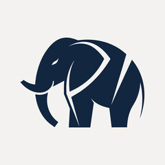 Obraz premium Minimalist Elephant Logo Design Utilizing Negative Space, Develop a minimalist logo using negative space to form an elephant illustration