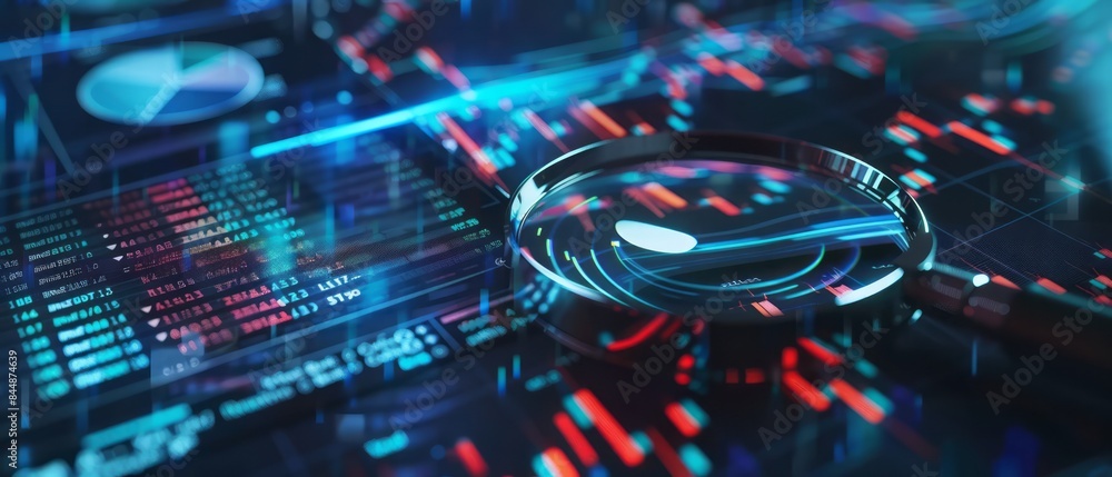 Poster Digital Interface With Circular Display and Data Analysis