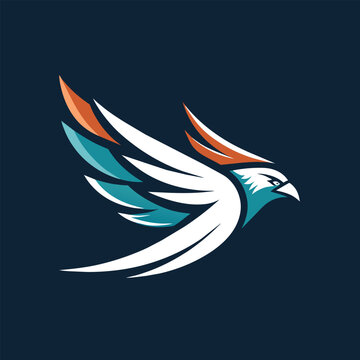 recommend clip art: A minimalist abstract logo design featuring a stylized eagle in flight, flying eagle abstract logo design vector