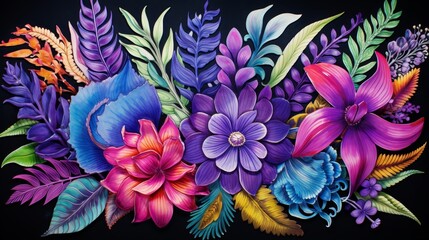 Colorful floral pattern for unique greeting card designs and creative crafting projects