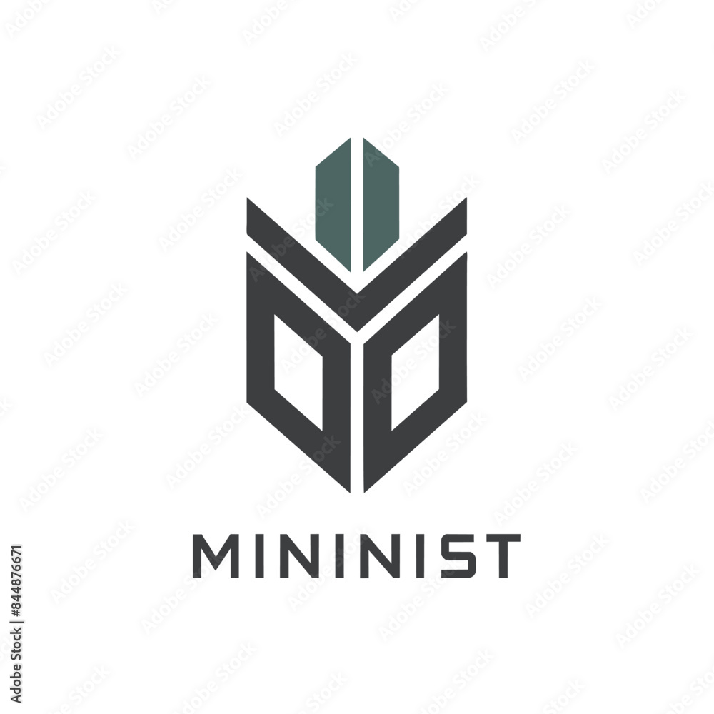 Poster simple cube logo design with serif font, generate a simple yet impactful logo using a serif font