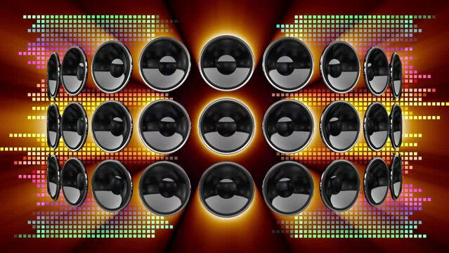 Disco club party audio speaker CG background