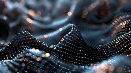 Fototapeta premium illustration, light, texture, design, pattern, vector, wave, art, wallpaper, backdrop, halftone, technology, color, blue, tunnel, 3d, space, dot, shape, backgrounds, curve, grunge, computer, futuristi