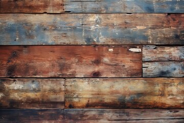 Abstract weathered wooden background with cracks and knots, rustic design concept seen from top view