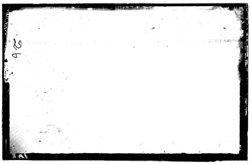 Vintage photo film frame of a middle format camera  with dusts and scratches on transparent background (png image)	
