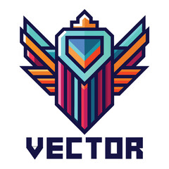 A vector illustration of a colorful logo concept using pixel technology, Pixel technology logo designs concept vector