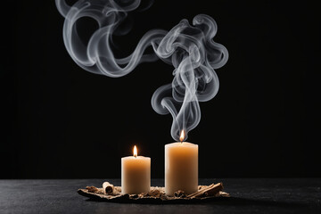 Warm Ambiance: Illuminated Candles Offering Peaceful Glow