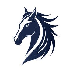 Sleek and minimalistic horse head silhouette in vibrant colors, Sleek and minimalistic horse head silhouette