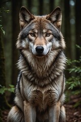 Eye Contact: Intense Gaze of a Wolf Captured in Nature