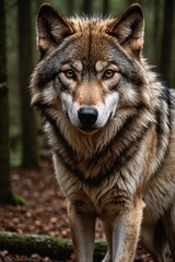 Eye Contact: Intense Gaze of a Wolf Captured in Nature