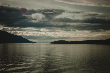 Dramatic Alaska Waterway at Dusk