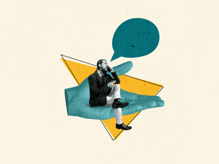 Business Concept Creative Art Collage Modern Design Clip Art Texture Background Copy Space Poster Banner