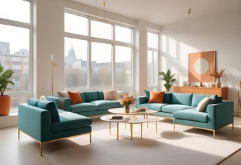 white and gold theme modern interior