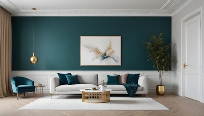 white and gold theme modern interior