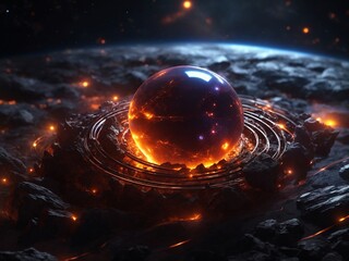 "Inferno Nexus: A Hyper-Realistic, Cinematic Vision of the Solar System with Glowing Elements and Burning Insects in 8K Ultra HD"