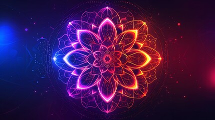 Obraz premium light, design, disco, texture, pattern, computer, illustration, technology, vector, space, digital, dots, pink, purple, backdrop, electronic, circle, party, grid, concept, blue, matrix, tech, web, hex