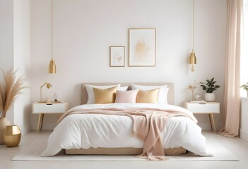 white and gold theme modern interior