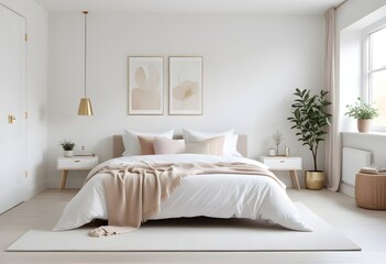white and gold theme modern interior
