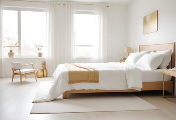 white and gold theme modern interior