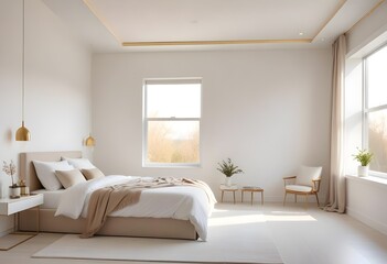 white and gold theme modern interior