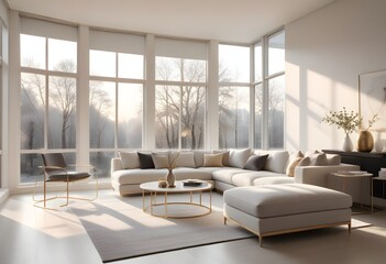 white and gold theme modern interior