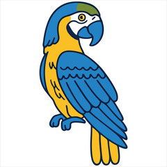 Parrot flat vector illustration Parrot cartoon   vector illustration
