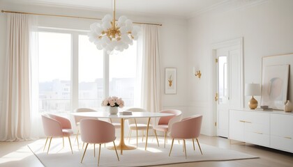 white and gold theme modern interior