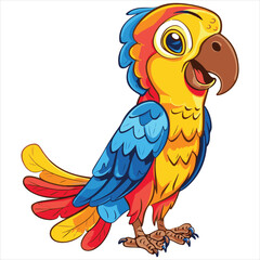 Parrot flat vector illustration Parrot cartoon   vector illustration