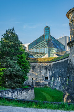 The Grand Duke Jean Museum of Modern Art (MUDAM, 2006), is a museum of contemporary art in Luxembourg City. The museum stands on the site of the old Fort Thungen. Luxembourg City. MAY 12, 2024.